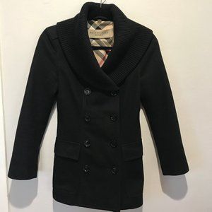 Burberry Brit Double Breasted Short Peacoat Black